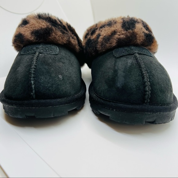 black leopard print ugg slippers